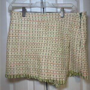 Zara - Party Pastel Feminine Festival Chic Multicolor Tweed Skort in Size S